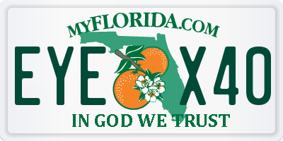 FL license plate EYEX40