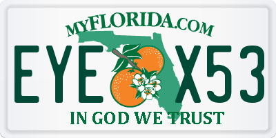 FL license plate EYEX53