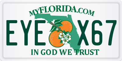 FL license plate EYEX67