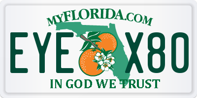 FL license plate EYEX80