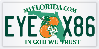 FL license plate EYEX86
