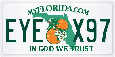 FL license plate EYEX97