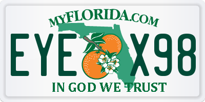 FL license plate EYEX98