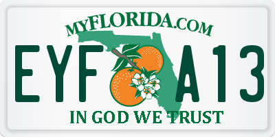 FL license plate EYFA13