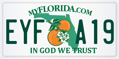 FL license plate EYFA19