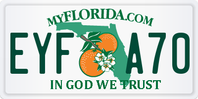 FL license plate EYFA70