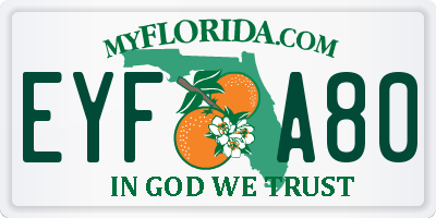 FL license plate EYFA80