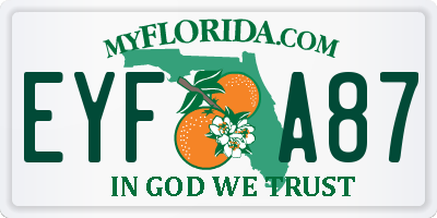 FL license plate EYFA87