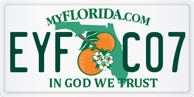 FL license plate EYFC07