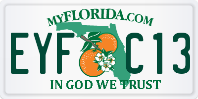 FL license plate EYFC13