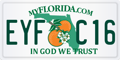 FL license plate EYFC16
