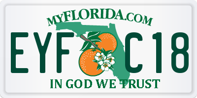 FL license plate EYFC18