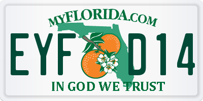 FL license plate EYFD14