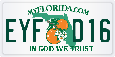 FL license plate EYFD16
