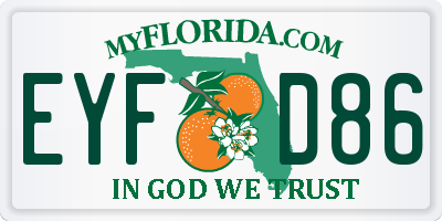FL license plate EYFD86