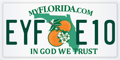 FL license plate EYFE10