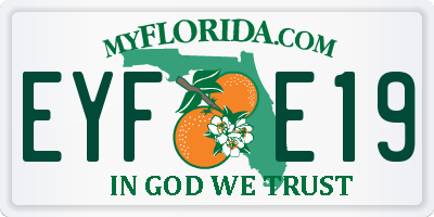 FL license plate EYFE19