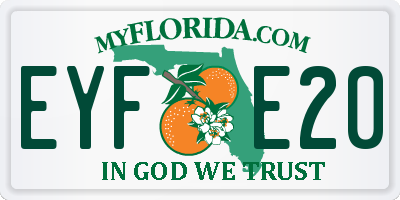 FL license plate EYFE20