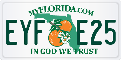 FL license plate EYFE25
