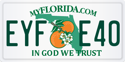 FL license plate EYFE40