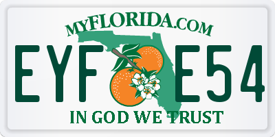 FL license plate EYFE54
