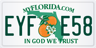FL license plate EYFE58
