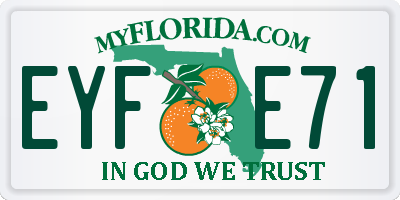 FL license plate EYFE71