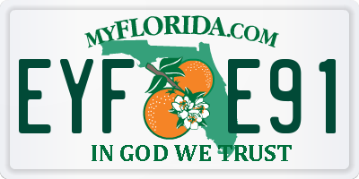 FL license plate EYFE91