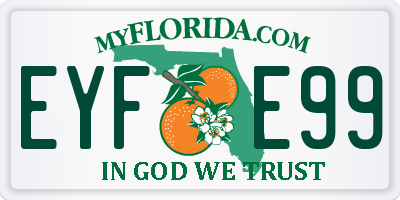 FL license plate EYFE99