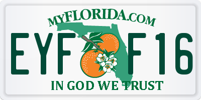 FL license plate EYFF16