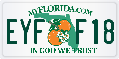 FL license plate EYFF18