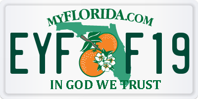 FL license plate EYFF19