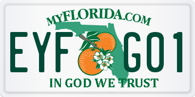 FL license plate EYFG01