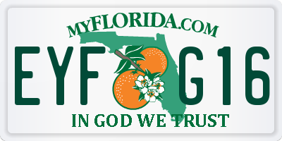 FL license plate EYFG16