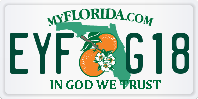 FL license plate EYFG18