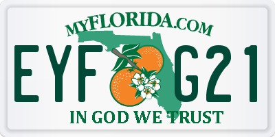 FL license plate EYFG21
