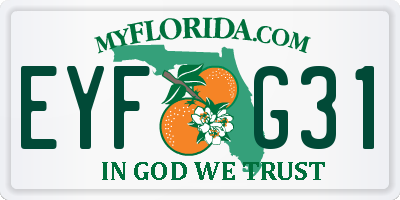 FL license plate EYFG31