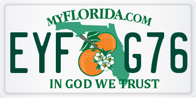 FL license plate EYFG76