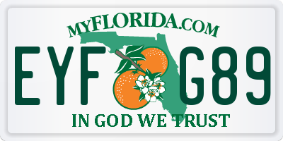 FL license plate EYFG89