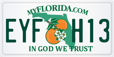 FL license plate EYFH13
