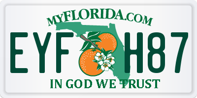 FL license plate EYFH87