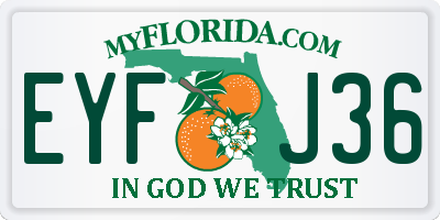 FL license plate EYFJ36