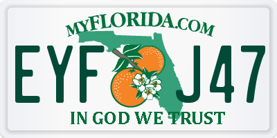 FL license plate EYFJ47