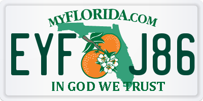 FL license plate EYFJ86