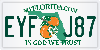FL license plate EYFJ87