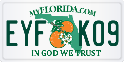 FL license plate EYFK09