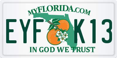 FL license plate EYFK13