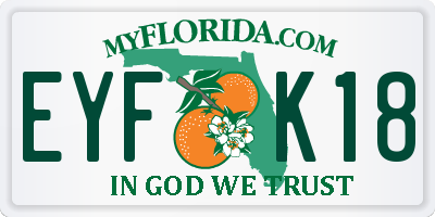 FL license plate EYFK18
