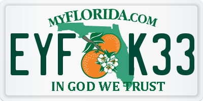 FL license plate EYFK33