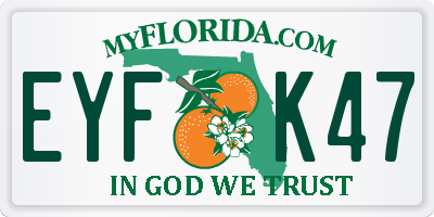 FL license plate EYFK47